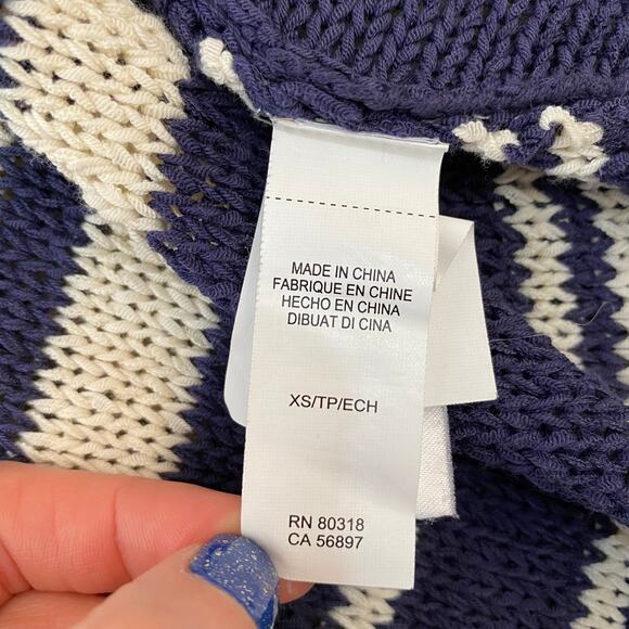 Lucky Brand Cardigan Sweater Open Front Knit Striped 7w51170 Womens Sz XS - Picture 10 of 13